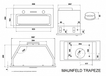 картинка Кухонная вытяжка Maunfeld TRAPEZE 603EM BLACK 